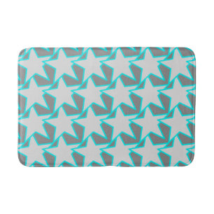Modern Star Geometric - grijs en turquoise Badmat