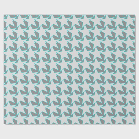 Modern Star Geometric - grijs en turquoise Cadeaupapier (Vlak)