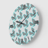 Modern Star Geometric - grijs en turquoise Grote Klok (Hoek)