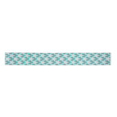 Modern Star Geometric - grijs en turquoise Satijnen Lint (Voorkant)