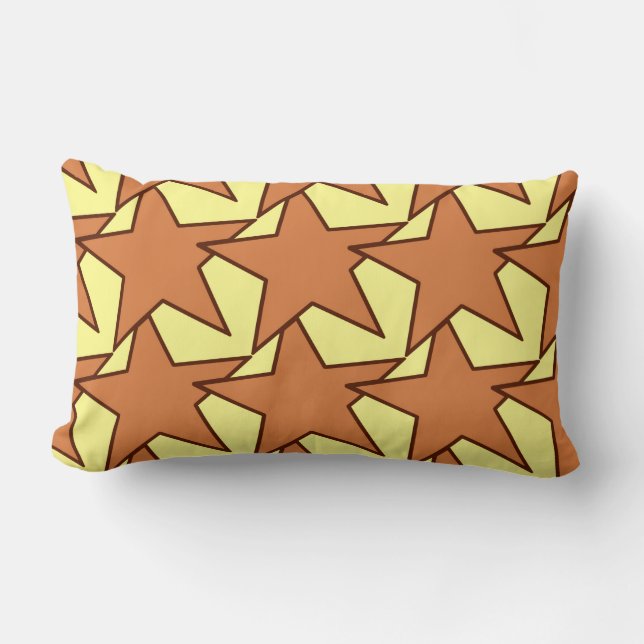 Modern Star Geometric - karamel en geel Kussen (Voorkant)