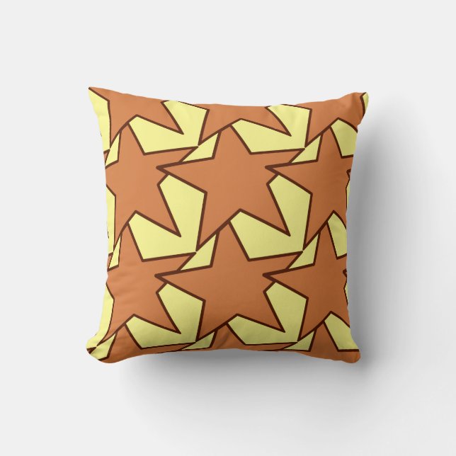 Modern Star Geometric - karamel en geel Kussen (Voorkant)