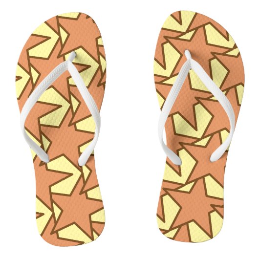 Modern Star Geometric - karamel en geel Teenslippers (Voetbed)