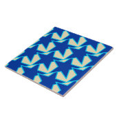 Modern Star Geometric - kobalt blauw en taupe Tegeltje (Zijkant)