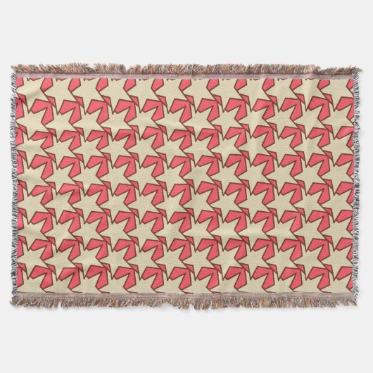 Modern Star Geometric - koraal en beige Deken (Voorkant)