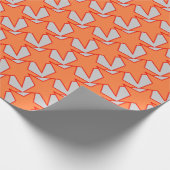 Modern Star Geometric - koraal oranje en grijs Cadeaupapier (Hoek)