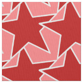 Modern Star Geometric - koraal rood en roze Stof (Close Up)