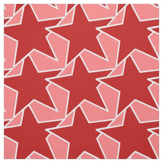 Modern Star Geometric - koraal rood en roze Stof (Swatch)