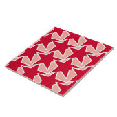 Modern Star Geometric - koraal rood en roze Tegeltje (Zijkant)