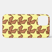 Modern Star Geometric, Light Yellow & Cocoa Brown Case-Mate iPhone Case (Achterkant (horizontaal))