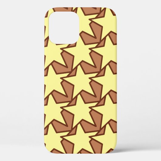 Modern Star Geometric, Light Yellow & Cocoa Brown Case-Mate iPhone Case (Achterkant)