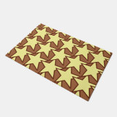 Modern Star Geometric, Light Yellow & Cocoa Brown Deurmat (Schuin)