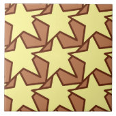 Modern Star Geometric, Light Yellow & Cocoa Brown Tegeltje (Voorkant)