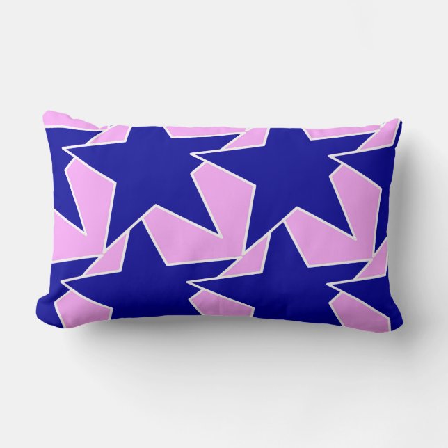 Modern Star Geometric - marine en orchidee roze Kussen (Voorkant)