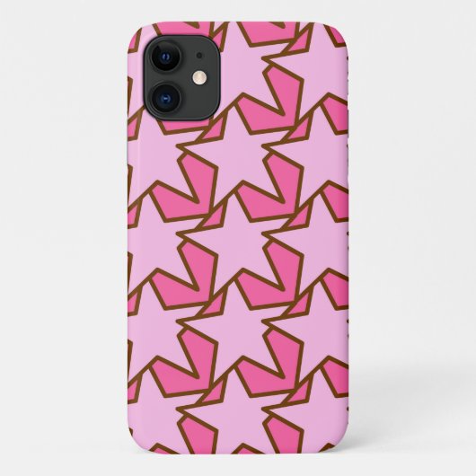 Modern Star Geometric Pattern, Coral & Pastel Pink Case-Mate iPhone Case (Achterkant)
