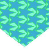 Modern Star Geometric Pattern, Jade Green en Blue Korte Tafelloper (Hoek)