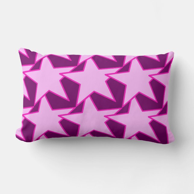 Modern Star Geometric - roze en amethyst paars Kussen (Voorkant)