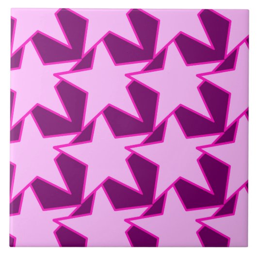 Modern Star Geometric - roze en amethyst paars Tegeltje (Voorkant)