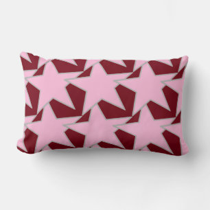 Modern Star Geometric - roze en Bourgogne Kussen