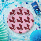 Modern Star Geometric - roze en Bourgogne Papieren Bordje (Feest)