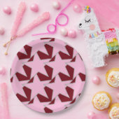 Modern Star Geometric - roze en Bourgogne Papieren Bordje (Feest)