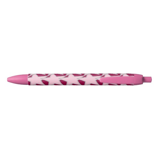 Modern Star Geometric - roze en Bourgogne Zwarte Inkt Pen (Achterkant)
