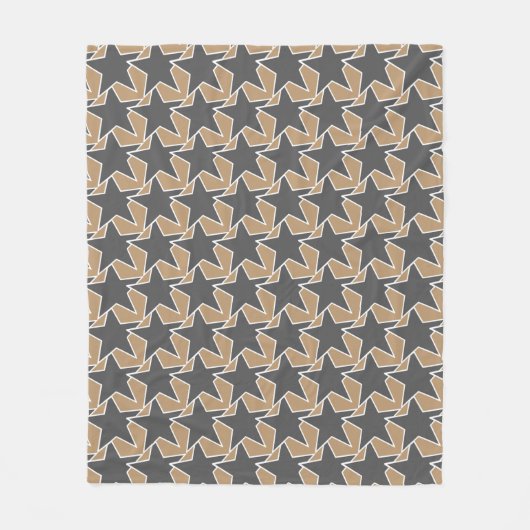 Modern Star Geometric - taupe en grijs / grijs Fleece Deken (Voorkant)