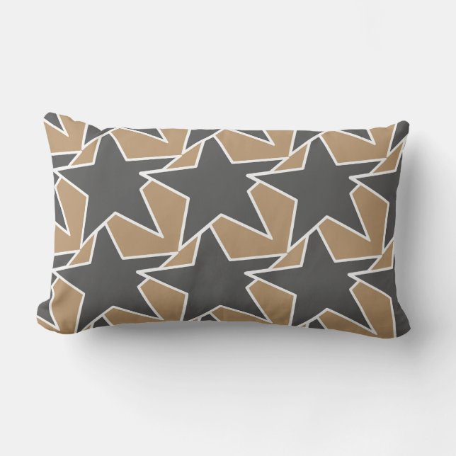 Modern Star Geometric - taupe en grijs / grijs Kussen (Voorkant)