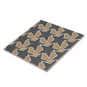 Modern Star Geometric - taupe en grijs / grijs Tegeltje (Zijkant)