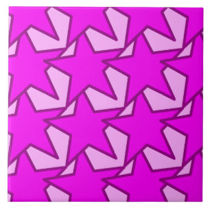 Modern Star Geometric - violet en roze Tegeltje