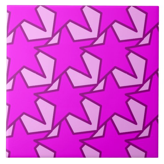 Modern Star Geometric - violet en roze Tegeltje (Voorkant)