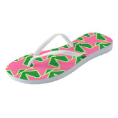 Modern Star Geometric - watermeloen roze en groen Teenslippers (Schuin)