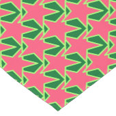 Modern Star Geometric, Watermelonroze en Groen Korte Tafelloper (Hoek)