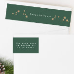 Modern Star Green Emerald Happy Holiday<br><div class="desc">Moderne Star Green Emerald Happy Holiday-omloop rond label</div>