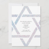 Modern Star Holographic Glitter Bat Mitzvah Kaart (Achterkant)