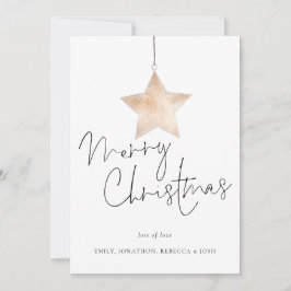 Modern Star Script Merry Kerstmis Feestdagenkaart