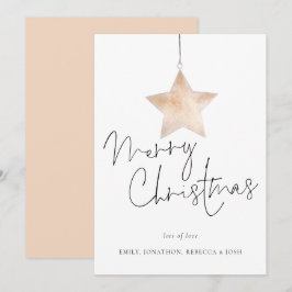 Modern Star Script Merry Kerstmis Feestdagenkaart