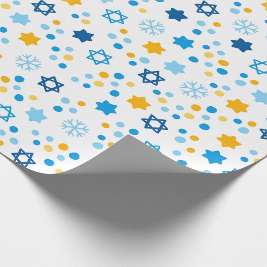 Modern Star van David Hanukkah Wrapping Paper Cadeaupapier (Hoek)
