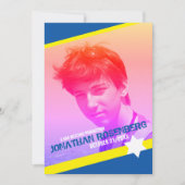 Modern Star van David Photo Bar Mitzvah Invitation Kaart (Voorkant)