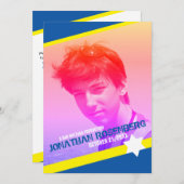 Modern Star van David Photo Bar Mitzvah Invitation Kaart (Voorkant / Achterkant)
