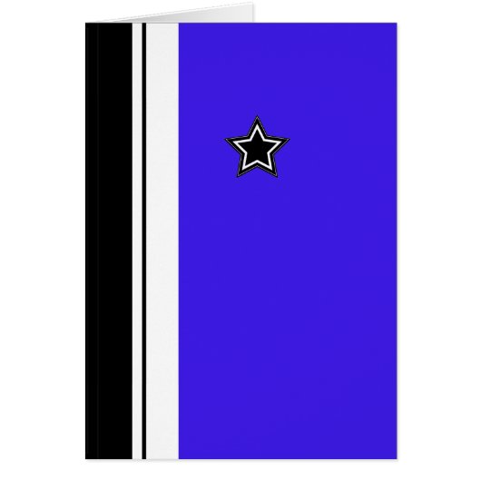 Modern Star Wenskaart Electric Blauw Wit (Voorkant)