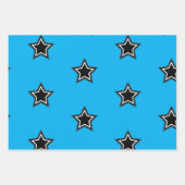 Modern Star Wrapping Paper Flat Sheet Set van 3 (Voorkant 2)