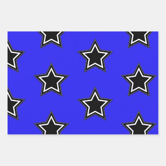 Modern Star Wrapping Paper Flat Sheet Set van 3 (Voorkant)