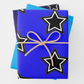 Modern Star Wrapping Paper Flat Sheet Set van 3 (In situ)