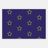 Modern Star Wrapping Paper Flat Sheet Set van 3 (Voorkant 3)