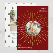 Modern Starburst Photo Christmas Holiday Card Feestdagenkaart (Voorkant / Achterkant)