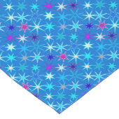 Modern Starburst Print, Deep Cerulean Blue Korte Tafelloper (Hoek)