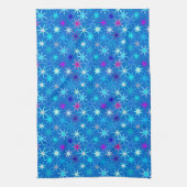 Modern Starburst Print, Deep Cerulean Blue Theedoek (Verticaal)
