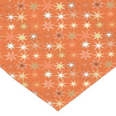 Modern Starburst Print, diep Mandarijns Oranje Korte Tafelloper (Hoek)