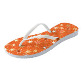Modern Starburst Print, diep Mandarijns Oranje Teenslippers (Schuin)
